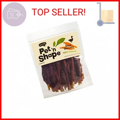 Brochetas de chik 'n Shape Pet 'n - golosinas para masticar de cuero crudo envueltas en pato para perros - 1 libra Foto 1 de 2