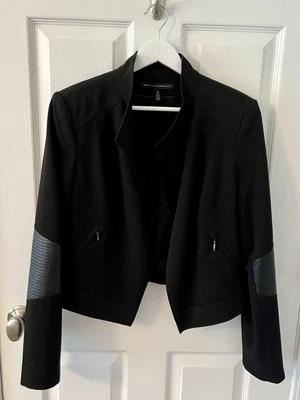 Женская укороченная открытая мотокуртка White House Black Market черная, размер 12 - Изображение 1 из 4