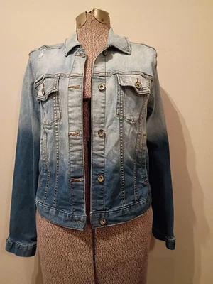 Chaqueta de mezclilla Rock & Republic para mujer talla M envejecida mediana Run Away - Ombre Foto 1 de 4