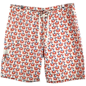 COUNTRYROAD Mens Board Swim Shorts Regular Cream Orange Navy Size M Cotton Vgood - Picture 1 of 12