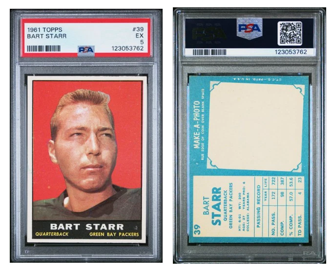 Topps Bart Starr #39 1961 PSA 5 EX Foto 1 de 1