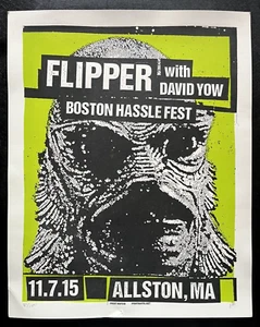 2015 Flipper David Yow Boston Show Poster Gill Man 20" x 16" Print Mafia Signed - Picture 1 of 10