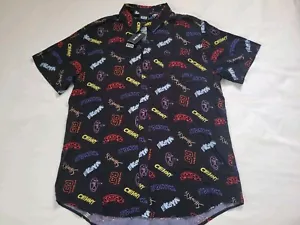 Hot Topic BT21 Challis Woven Men’s Black Button-Up S/S Shirt Size XL New NWt - Picture 1 of 5