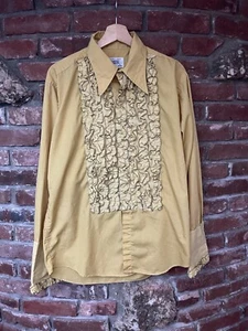 Vintage Broadway Tuxmakers Prom Ruffles Shirt Size L - Picture 1 of 7