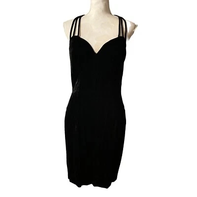 Vestido halter vintage de terciopelo negro ROBERTA talla 7/8 Foto 1 de 4