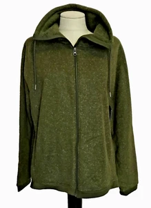 AVIA OLIVE GREEN POLAR FLEECE FULL ZIP JACKET Sz. M (8-10) - Picture 1 of 11