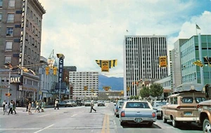 Main St. Change National Bank Street Scene  Colorado Springs,CO 1960's Postcard - Picture 1 of 2
