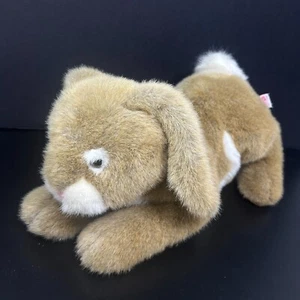Russ Berrie Hopps Brown White Bunny Rabbit 14" Plush Stuffed Animal Weighted - Picture 1 of 7