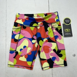 Athletic Works Multicolored Floral UPF 50 Biker Shorts Youth Girls Medium - Picture 1 of 6