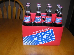 8 Stück Pepsi Free volle Flaschen im Originalkarton (um 80er Jahre) - Bild 1 von 6