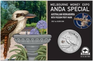 2022 $1 Kookaburra ANDA Melbourne Money Expo Coloured Possum Privy - Imagen 1 de 4