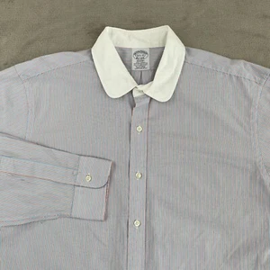 Brooks Brothers Herrenhemd 16,5-35 blau gestreift Regent Fit adrett neu ohne Etikett $ 140 - Bild 1 von 9