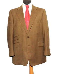 RHODES WOOD CLOTH BY SCABAL BROWN HERRINGBONE TWEED JACKET 46''REGULAR - Picture 1 of 12