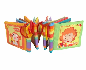 LADIDA Pack of 4 Crinkle Soft Cloth Books Baby Cloth Book Teether Attach Pram - Picture 1 of 5