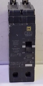 1 gebrauchter Square D Edb24020 20A, 2-poliger Leitungsschutzschalter ***Preisvorschlag machen*** - Bild 1 von 1