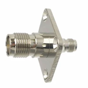 Reverse Polarity RP-TNC Female to SMA Female Panel Flange Coax Adapter Connector - Picture 1 of 5