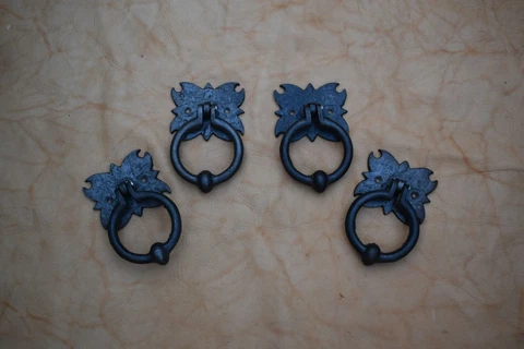 vintage cast iron door knocker gate handle door pull drop handle Hardware 4 pcs Cover