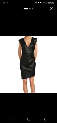 Vestido envolvente sintético asimétrico de cuero vegano BEBE NUEVO CON ETIQUETAS - Talla XS Foto 1 de 4