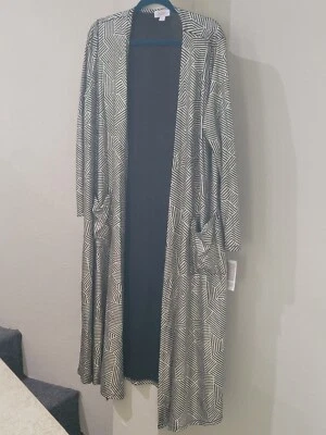NUEVO CON ETIQUETAS LuLaRoe Elegante Colección Sarah Cárdigan Abierto Suéter Grande Plateado Geo NUEVO Foto 1 de 3