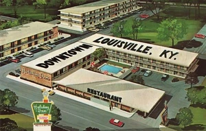 Holiday Inn Downtown Louisville Kentucky KY Aerial View Vintage Postcard - Picture 1 of 2