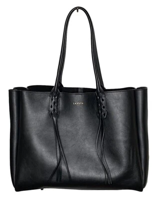 Bolso de Mano Lanvin Nela Cuero Negro Dos Asas Shopper Bolso de Hombro Bolsa Foto 1 de 4