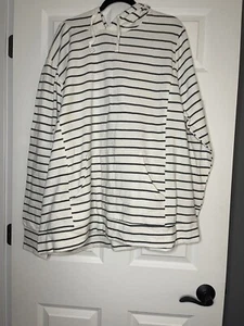 Motherhood maternity nursing sweatshirt hooded 3xl gray white stripe nwt - Picture 1 of 2