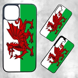 Funda de teléfono con bandera galesa para Samsung para iPhone con lados de goma de silicona dragón galés - Imagen 1 de 4