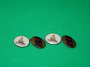 Vintage Pair Of Metal & Enamel Royal Artillery Cufflinks - Military Army - Picture 1 of 6