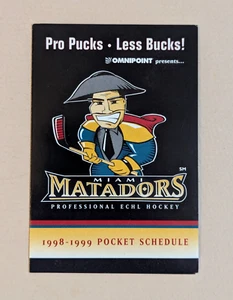 Programma tascabile Miami Matadors Hockey 1998-99 ECHL stagione inaugurale 🏒🥅 🚩 - Foto 1 di 2