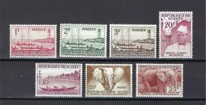 Guinea 1959 Sc# 180/87 Fishing Boat Pirogue Elephant Lighthouse 7 stamps MNH - Picture 1 of 1