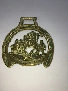 Vintage HORSE BRASS Widdecombe fair Fireplace canal boat barge pub bar fire coal - Foto 1 di 5