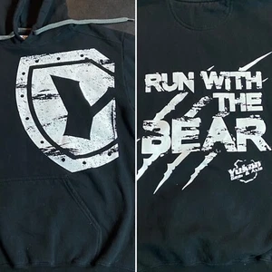 Medium Yukon Gear & Axle Run With The Bear Pullover Sweatshirt Black Hoodie Med - Picture 1 of 9