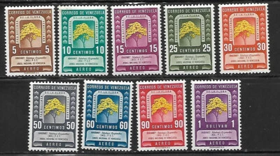 Venezuela: 1950; Scott C293-C301, set national tree Araguaney, some rust EBV1514 - Image 1 of 2