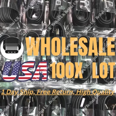 100X Lot For Samsung Galaxy S20 S22 S10 S9 Fast USB C Charger Cable Type C Cord - Image 1 of 4