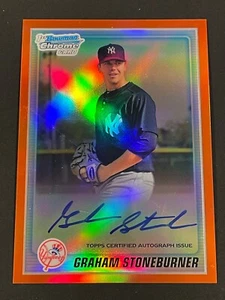 2010 Bowman Chrome Graham Stoneburner ORANGE Refractor AUTO 24/25 Yankees BCP208 - Picture 1 of 2