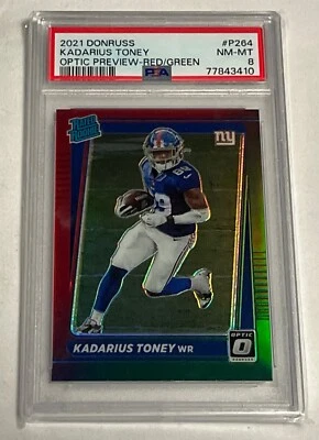 2021 Donruss Kadarius Toney Optic Preview Red / Green #P264 PSA 8 - Image 1 of 2