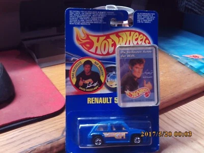 Hot Wheels David Hasselhoff International Renault 5 Turbo 1/64 w sealed card Box - Image 1 of 4