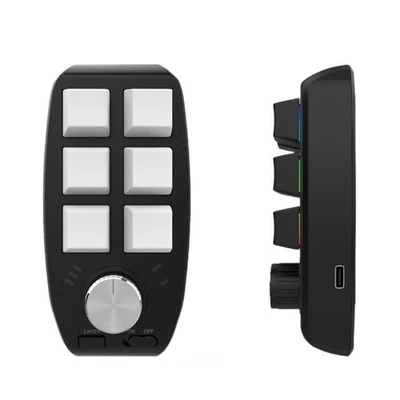 Gaming Mini Programming Macro Keyboard RGB Custom Knob Keyboard 6 Keys 1 Knob - Image 1 of 4