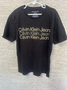 Girls Calvin Klein Black Tshirt Size S 8 - Picture 1 of 3