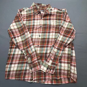 Camicia uomo Eddie Bauer in flanella a quadri cotone manica lunga con bottoni casual - Foto 1 di 12