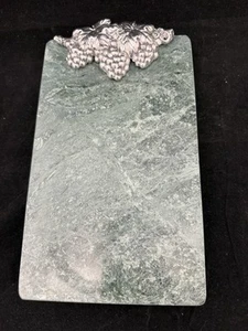 Green Marble And Pewter Serving Cheeseboard And Cutting Board Vintage 1998. - Picture 1 of 6