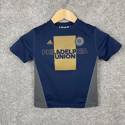 Adidas Philadelphia Union Jersey Shirt Youth Size 7 Climalite Navy Blue - Image 1 of 4