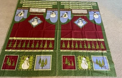 Top Hat Snowman Apron Decorative Oven Mitt, Potholder 2 Panels Debbie Mumm VTG - Image 1 of 2