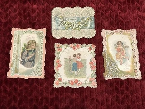 Lote De 4 Tarjetas De Colección San Valentín y Año Nuevo Niños Querubín Principios 1900’s - Imagen 1 de 12