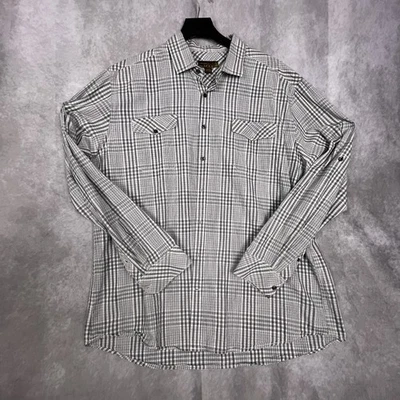 Camisa Pronto Uomo "AZUL" para hombre talla 3XLT abotonada 100 % algodón gris a cuadros Foto 1 de 4