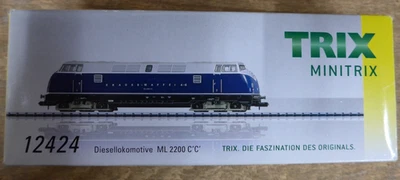 TRIX Minitrix Diesellokomotive ML 2200 C'C' Spur N 12424 in Holzschatulle - Bild 1 von 4