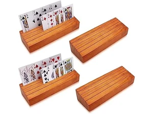 Set of 4 Wood Card Deck Organizer Stands Orange 4Set - Picture 1 of 6