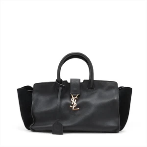 Saint Laurent Paris Downtown Cabas Leder x Wildleder Handtasche Schwarz 436832 - Bild 1 von 13