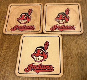 Cleveland Indians Chief Wahoo Coasters set of 3 see photos for condition - Picture 1 of 7