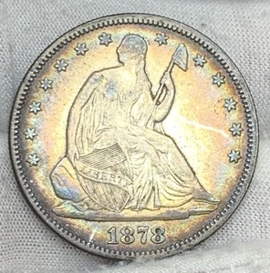1878 50c Seated Liberty Half Dollar ** COLORS!! ** AEXKE7378 - Picture 1 of 6